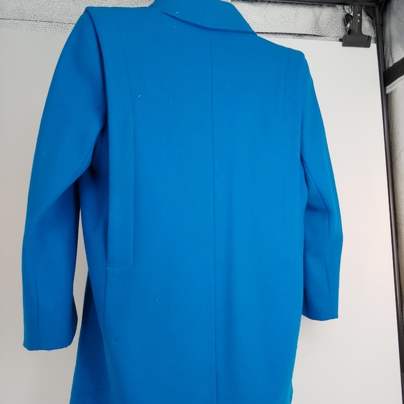 Teal Wool Pea Coat Jacket Winter - Picture 2 of 4